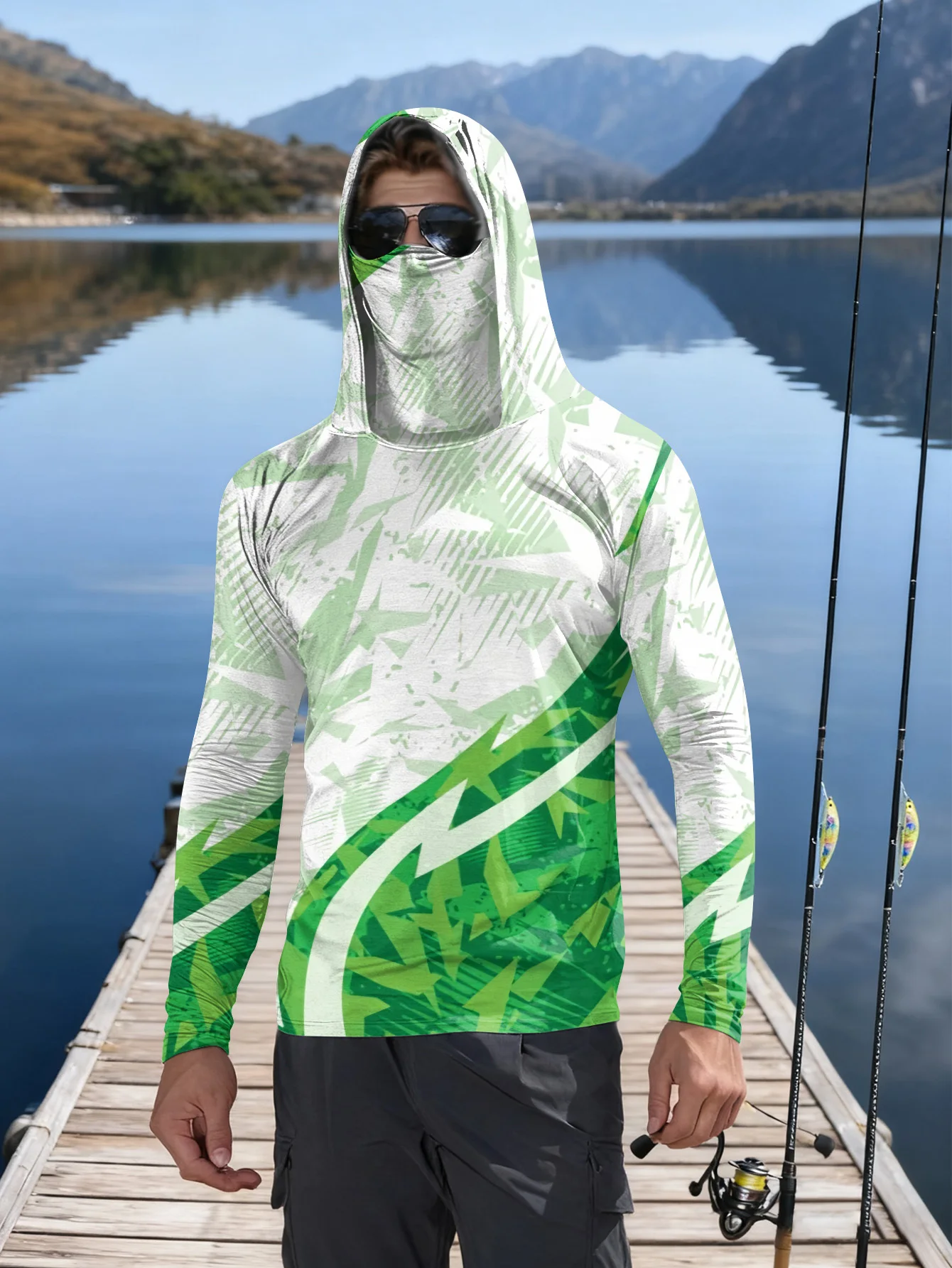 Mens Fishing Shirt Hooded UPF  - огляд і ціна Hiking