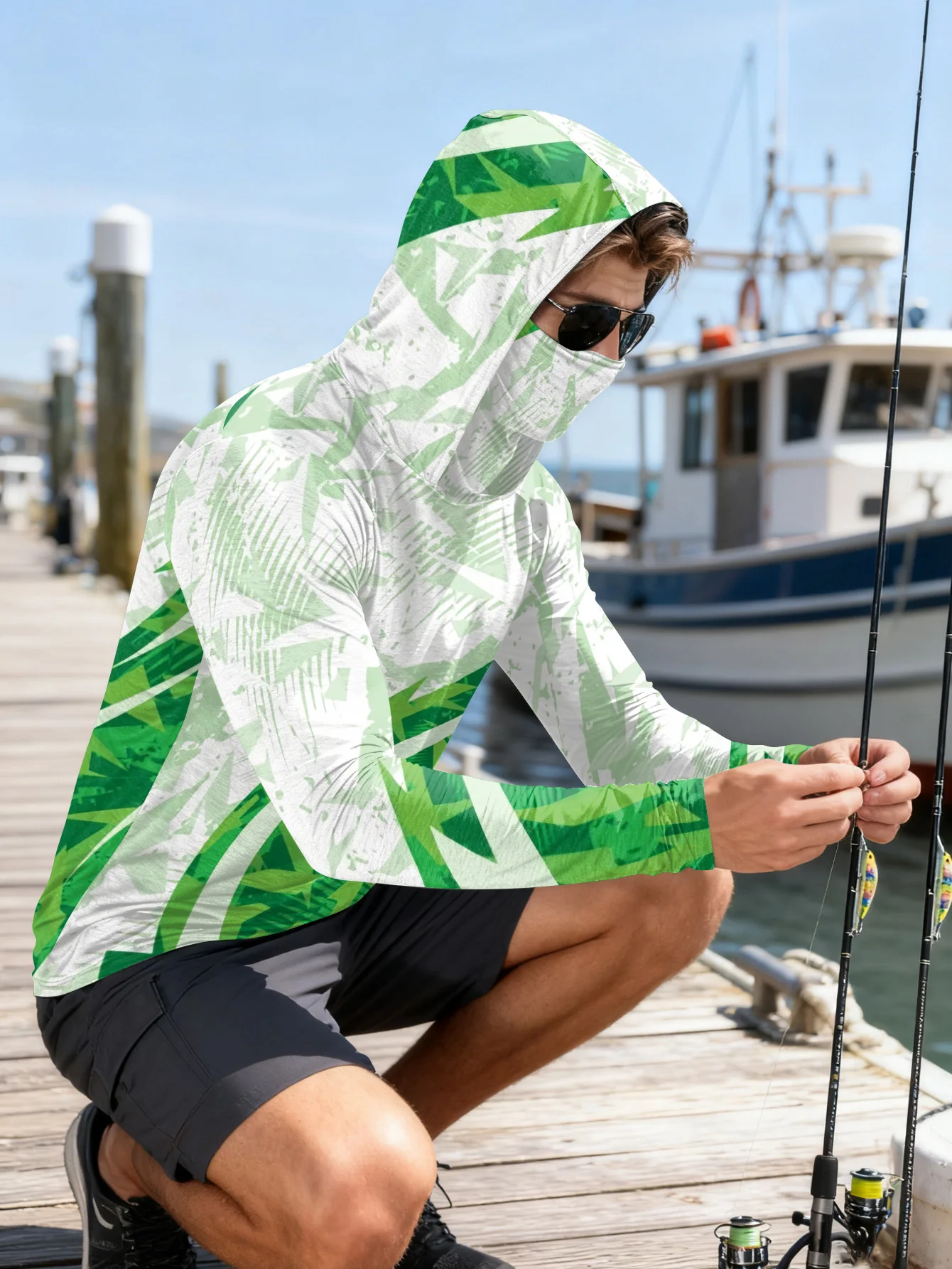 Mens Fishing Shirt Hooded UPF  - огляд і ціна Hiking